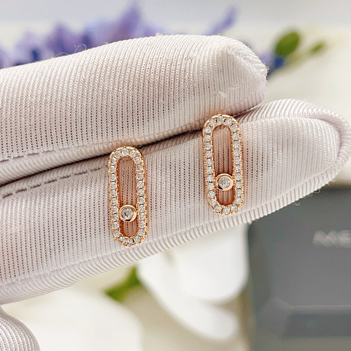 Messika Brass Pave Earrings