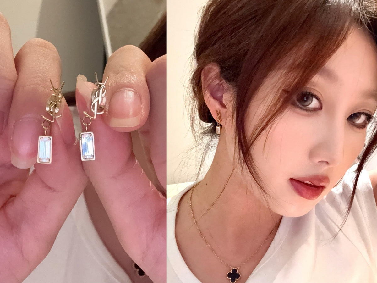Saint Laurent Silver Logo Earrings