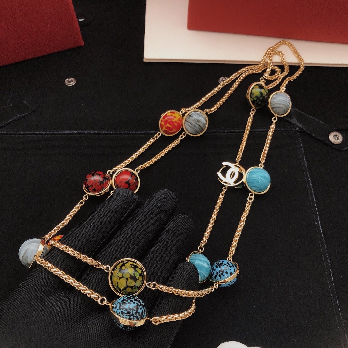 Chanel Brass Orb Necklace