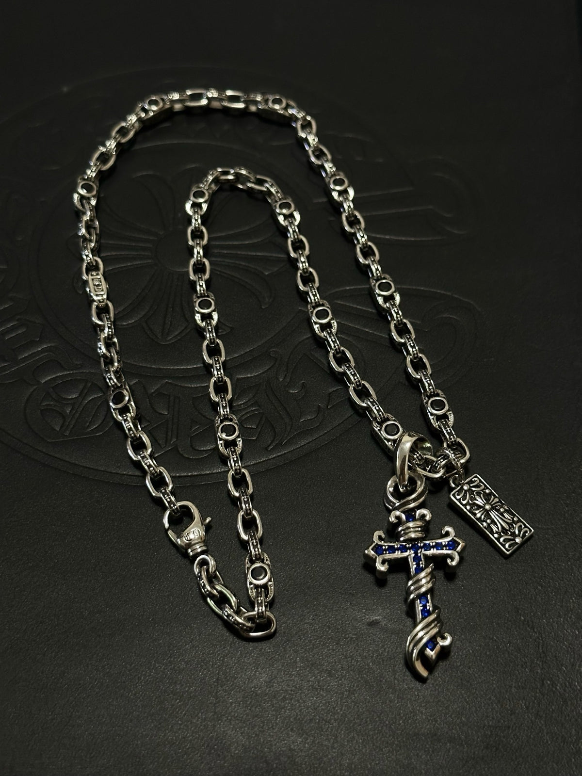Chrome Hearts Sterling Silver Cross Necklace