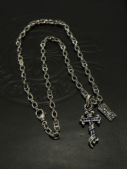 Chrome Hearts Sterling Silver Cross Necklace