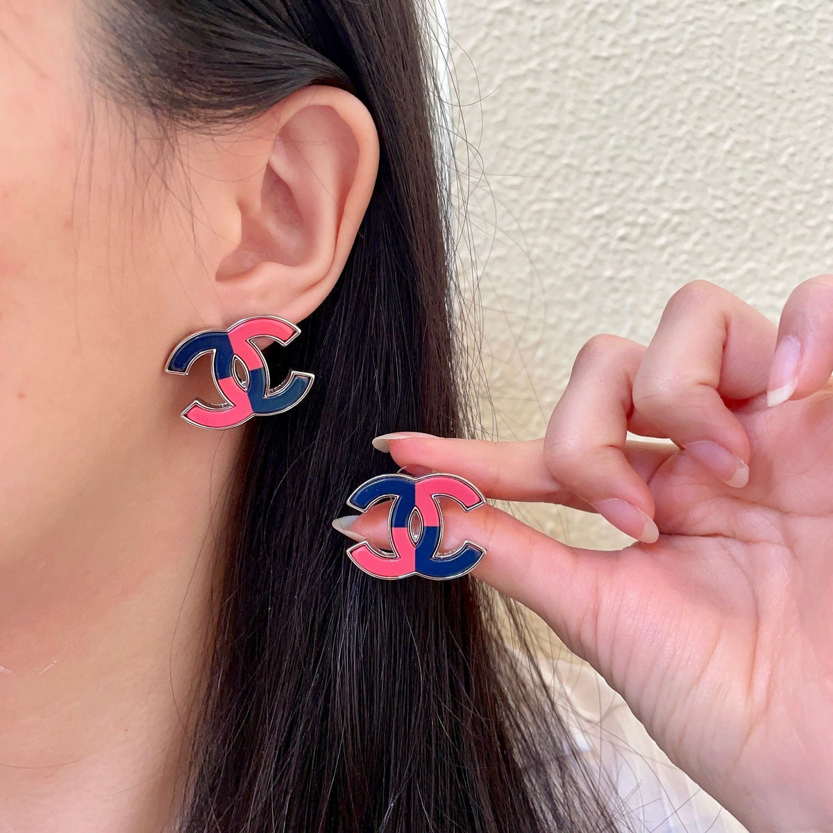 Chanel Colorblock Earrings