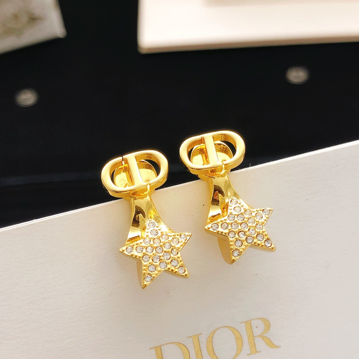 Dior Brass Star Earrings