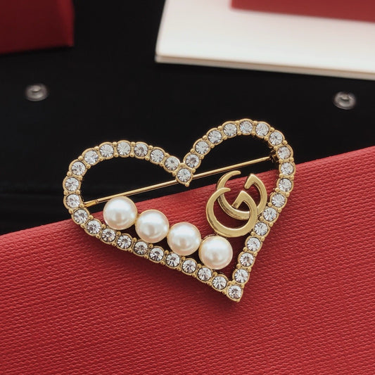 Gucci Brass Heart Brooch