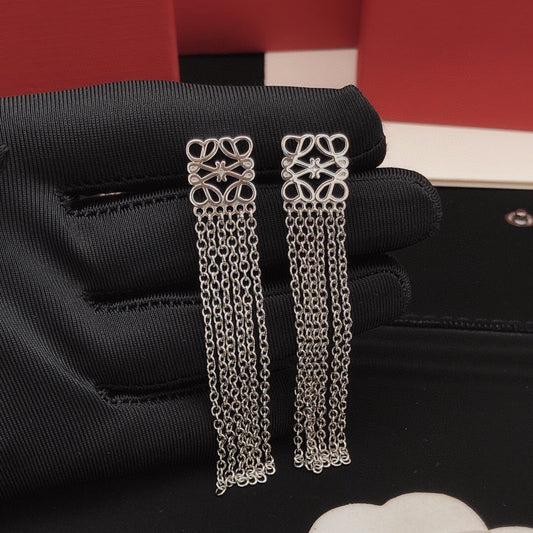 Loewe Silver Brass Tassel Earrings