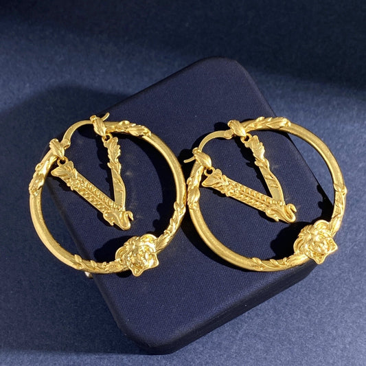 Versace Brass Medusa Earrings