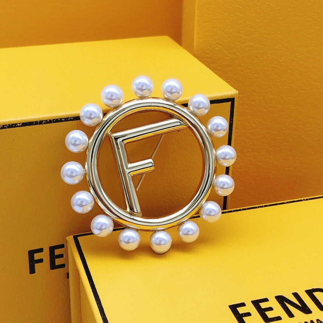 Fendi Pearl Brooch