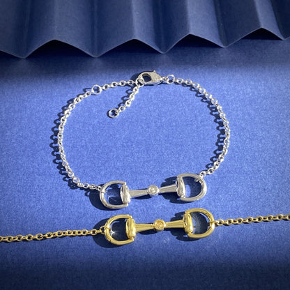 Gucci Silver Brass Horsebit Bracelet