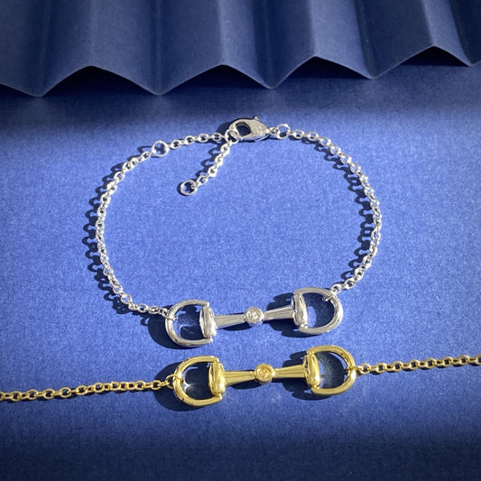 Gucci Silver Brass Horsebit Bracelet