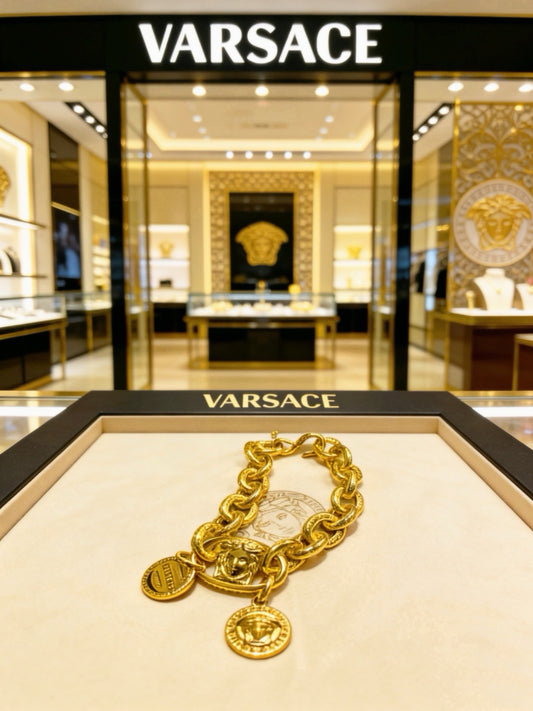Versace Sterling Silver Chain Bracelet