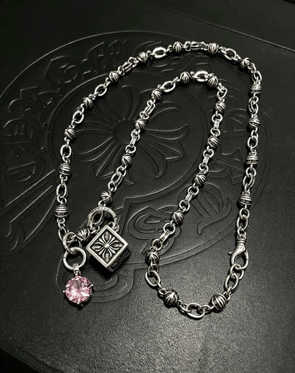 Chrome Hearts Sterling Silver Cross Necklace
