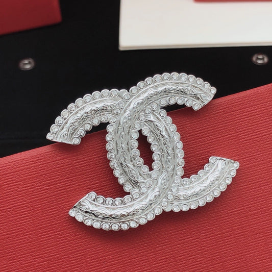 Chanel Silver Brass Brooch