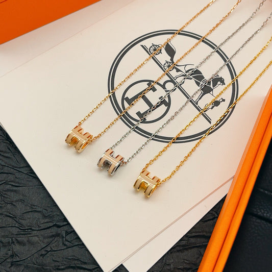 Hermes Yellow Brass Necklace