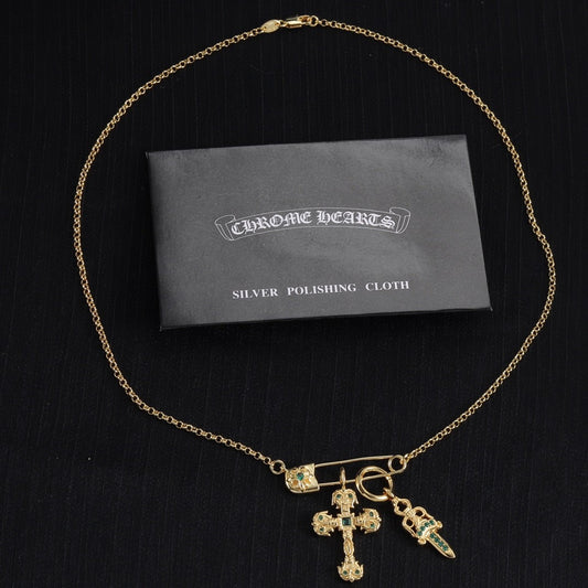 Chrome Hearts Sterling Silver Vintage-Finish Necklace