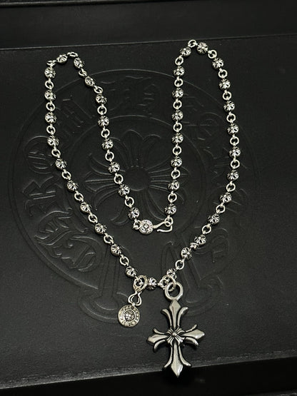 Chrome Hearts Sterling Silver Cross Necklace