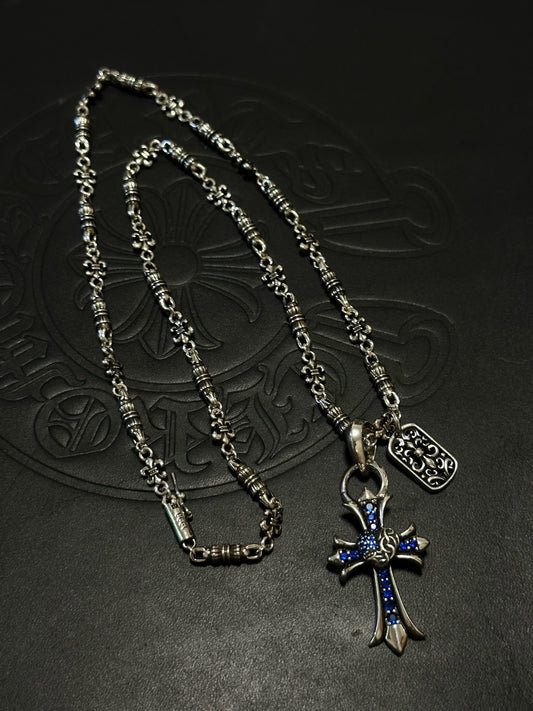 Chrome Hearts Sterling Silver Cross Necklace
