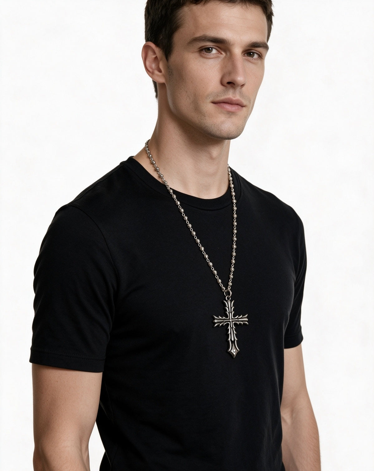 Chrome Hearts Sterling Silver Cross Necklace