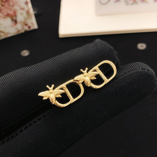 Dior Brass Bee Earrings