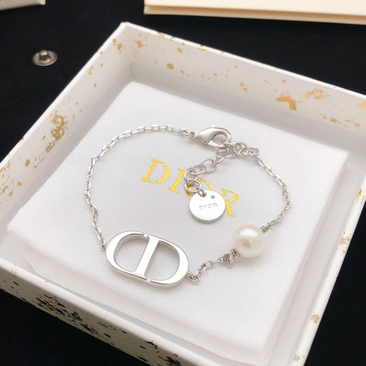 Dior Silver Brass Pearl Bracelet