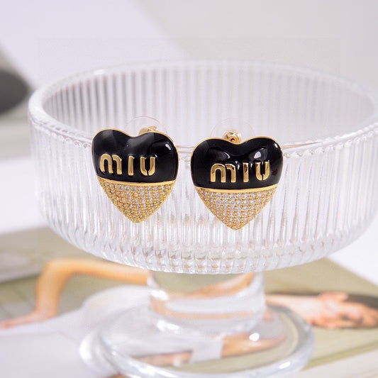 Miu Miu Brass Logo Earrings