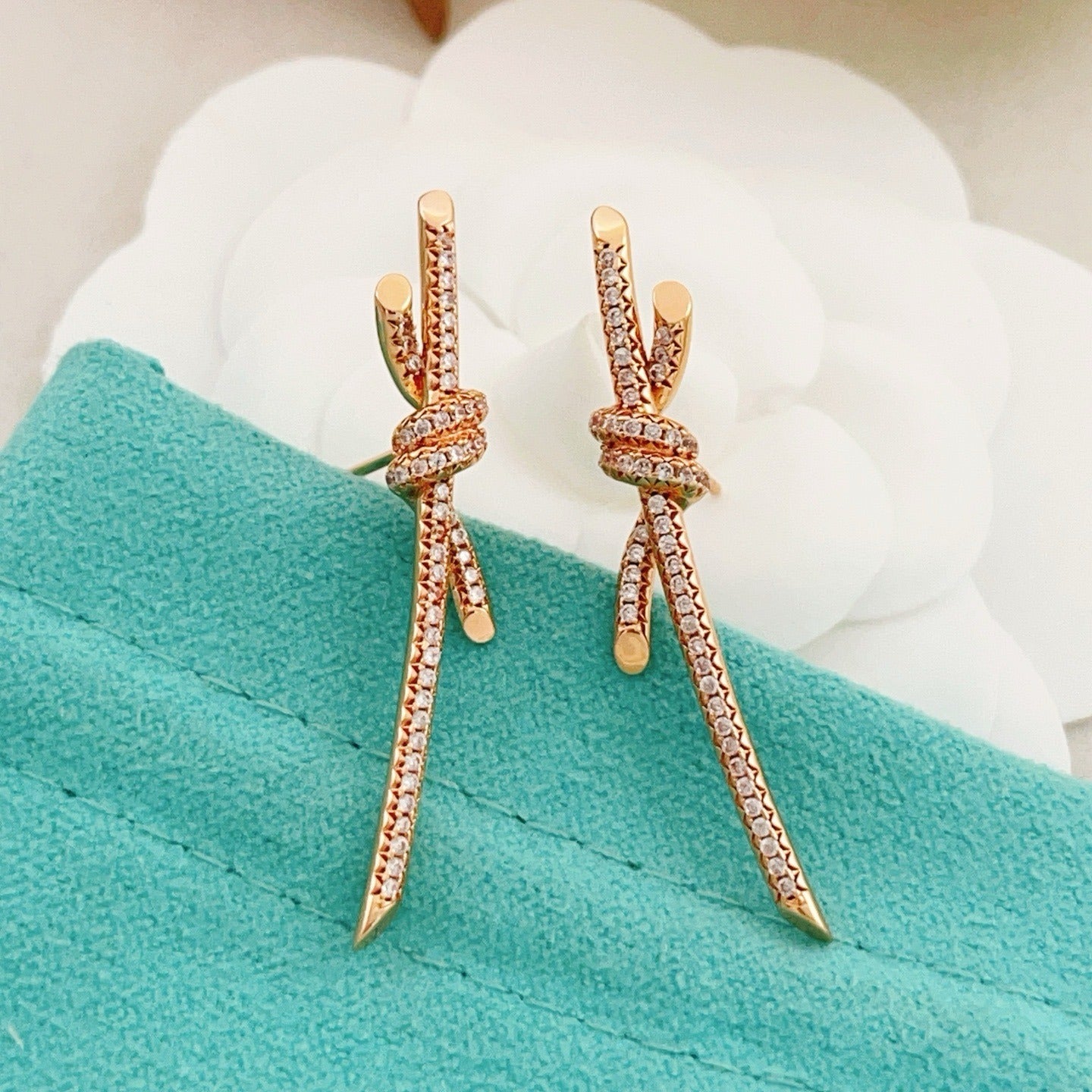 Tiffany & Co. Brass Pave Earrings