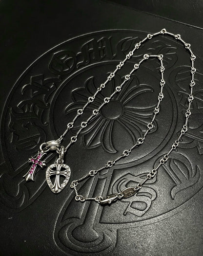Chrome Hearts Sterling Silver Cross Necklace