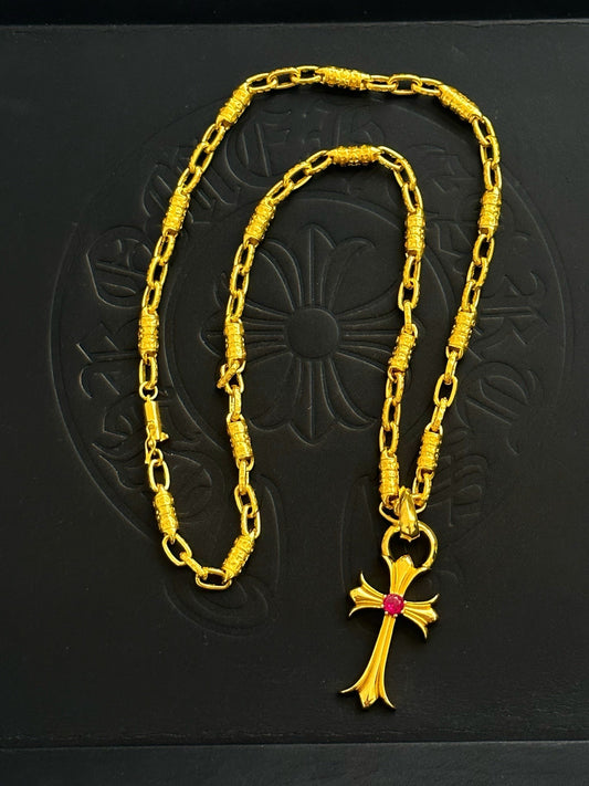 Chrome Hearts Sterling Silver Cross Necklace