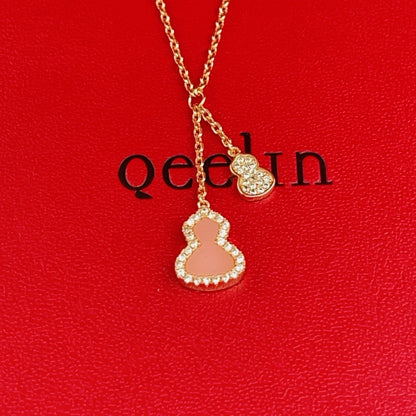 Qeelin Pink Brass Necklace
