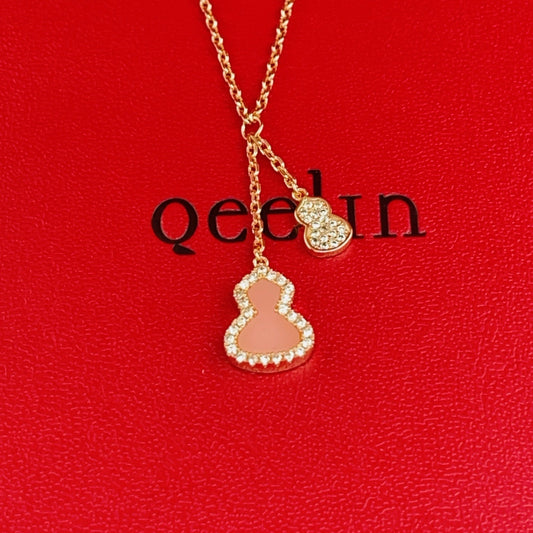 Qeelin Pink Brass Necklace