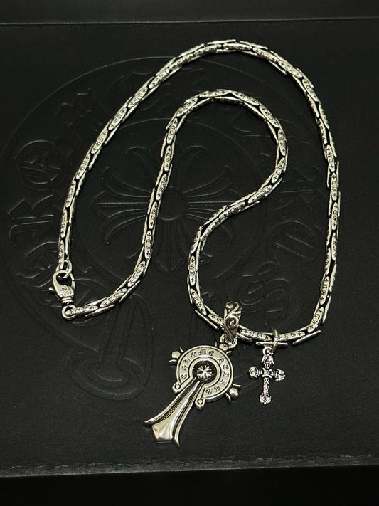 Chrome Hearts Sterling Silver Cross Necklace