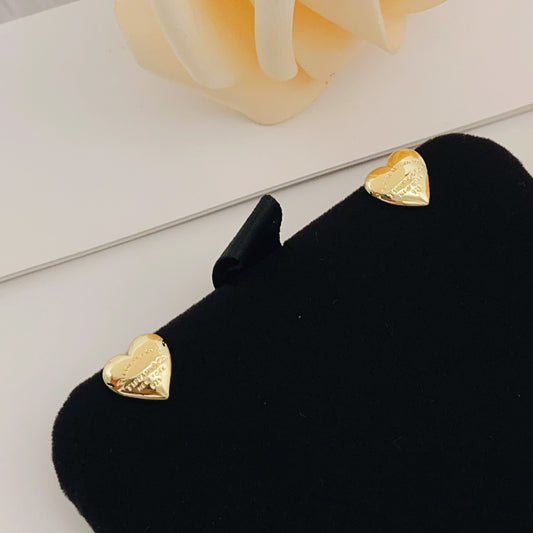 Tiffany & Co. Gold Brass Heart Earrings