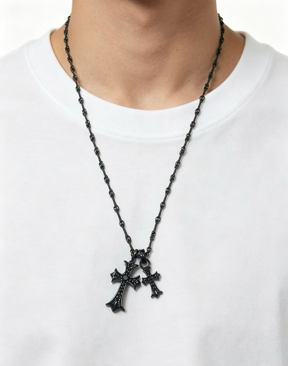 Chrome Hearts Sterling Silver Cross Necklace