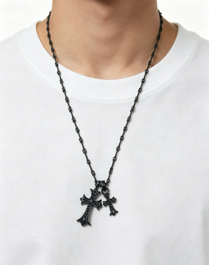 Chrome Hearts Sterling Silver Cross Necklace