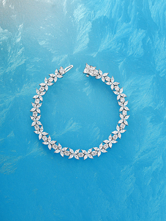 Unbranded Sterling Silver Floral Bracelet