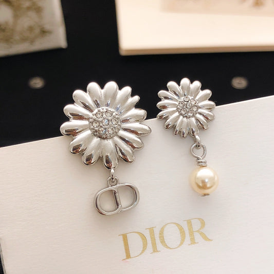 Dior Brass Pearl Earrings