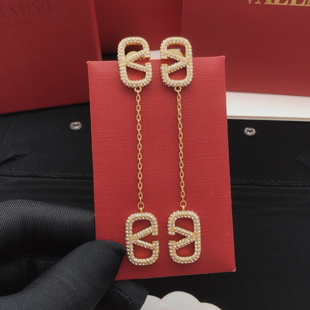 Valentino Brass Tassel Earrings