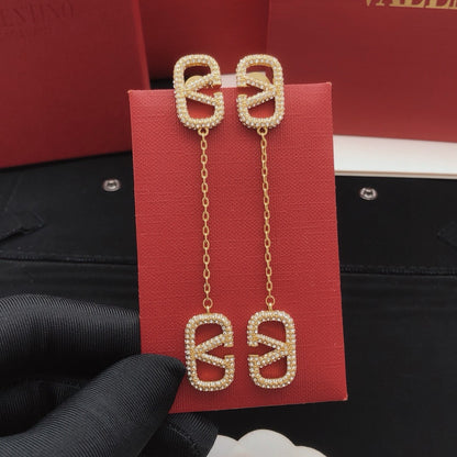 Valentino Brass Tassel Earrings