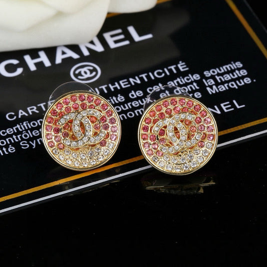 Chanel Pink Brass Earrings