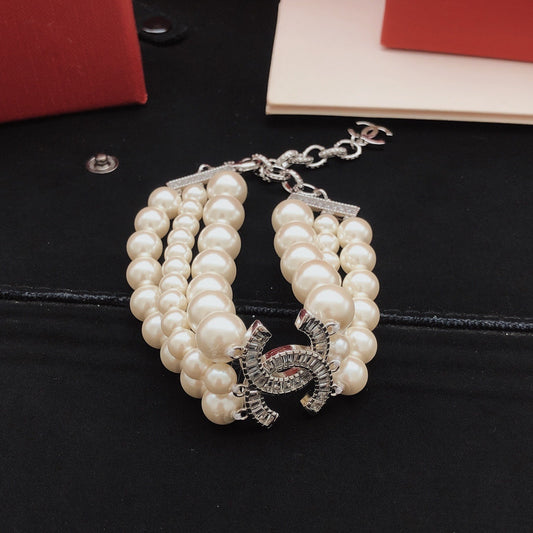 Chanel Brass Pearl Bracelet