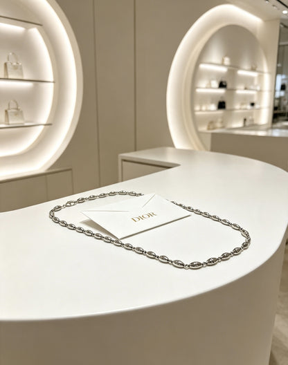 Dior Sterling Silver Chain Necklace