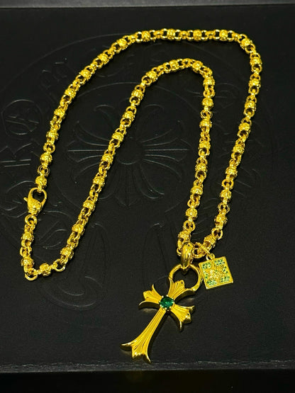 Chrome Hearts Sterling Silver Cross Necklace