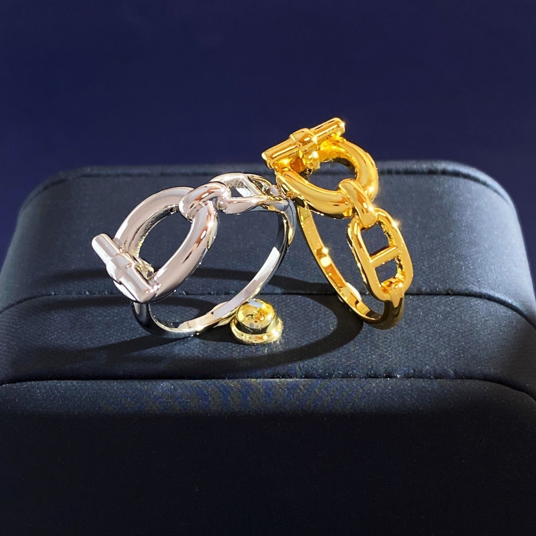 Hermes Gold Brass Ring