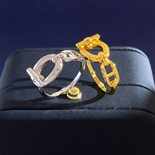 Hermes Gold Brass Ring