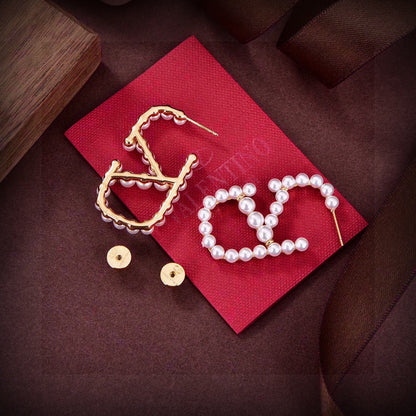 Valentino Gold Pearl Earrings
