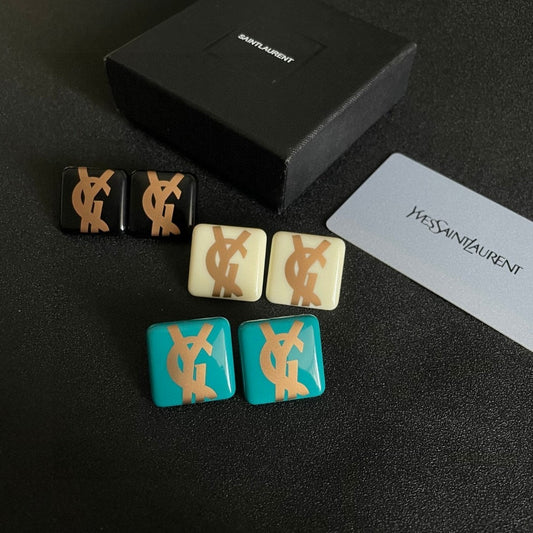 Saint Laurent Logo Earrings