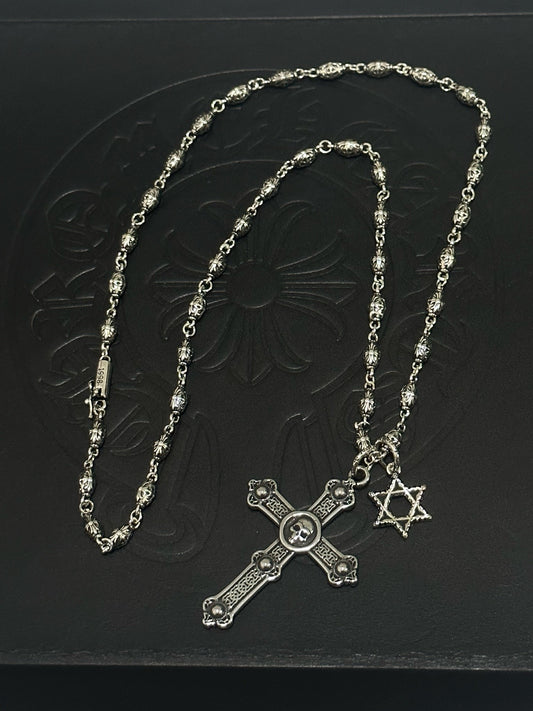 Chrome Hearts Sterling Silver Cross Necklace