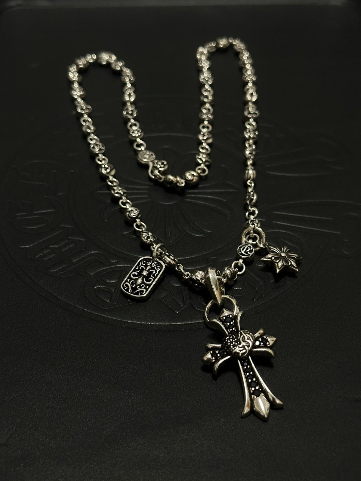 Chrome Hearts Sterling Silver Cross Necklace
