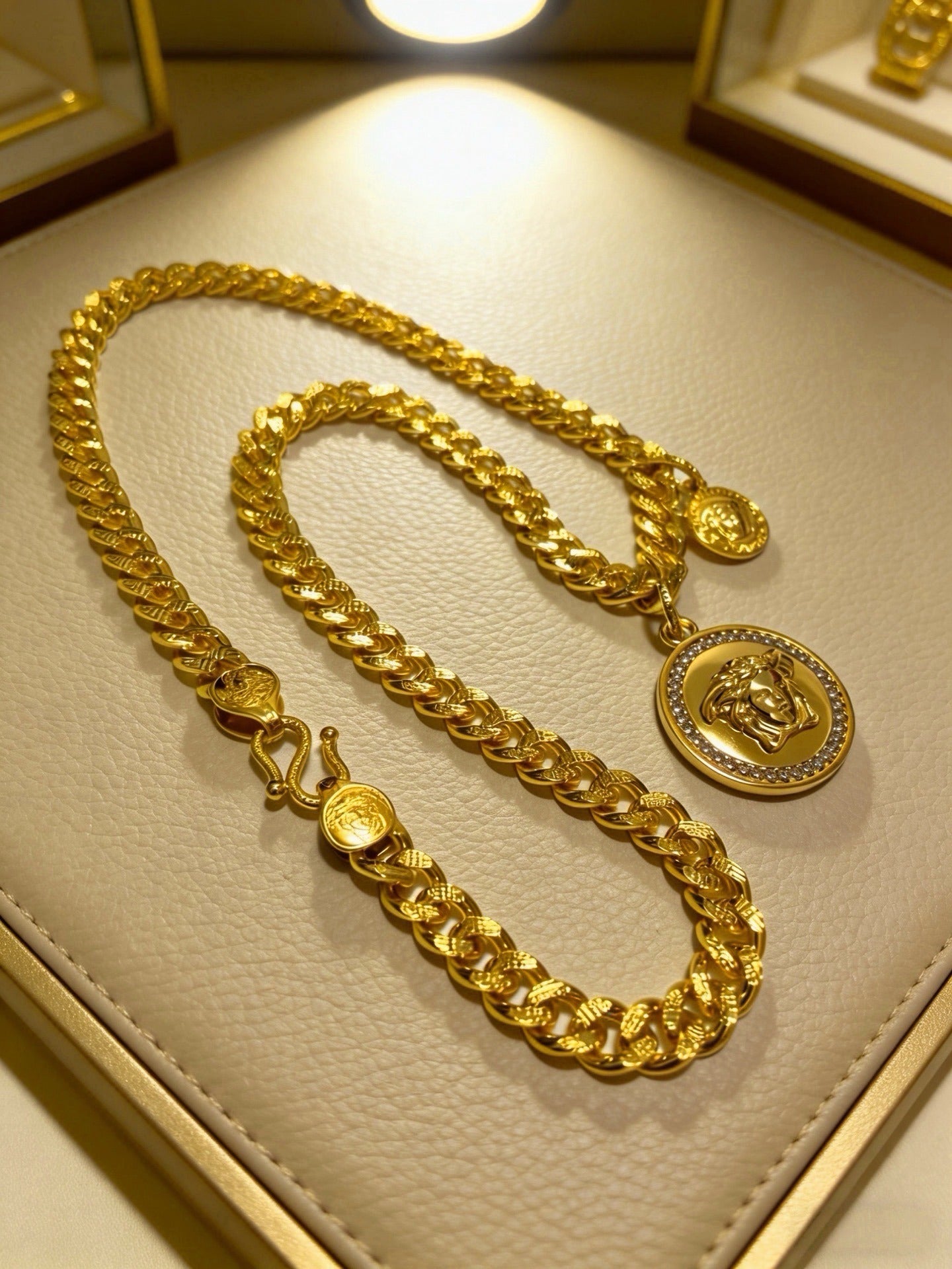 Versace Sterling Silver Chain Necklace