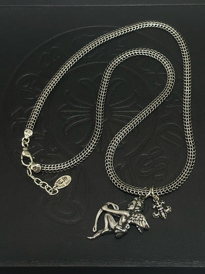 Chrome Hearts Sterling Silver Cross Necklace