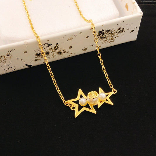 Dior Brass Star Necklace